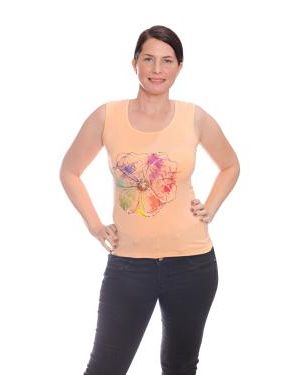 REMERA SIN MANGA  FLOR COLORES CENTRAL