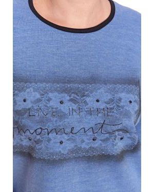PULLOVER BASE MANGA LARGA TALLE ESPECIAL  PINTADO  RECT LIVE IN THE MOMENT