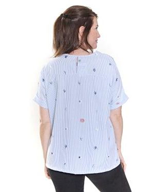 BLUSA ANCHA RAYADA CON Bordado MGA.JAP