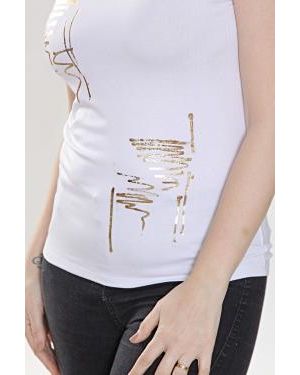 Remera Sin Mangas  Pintado  LINEAS FOIL